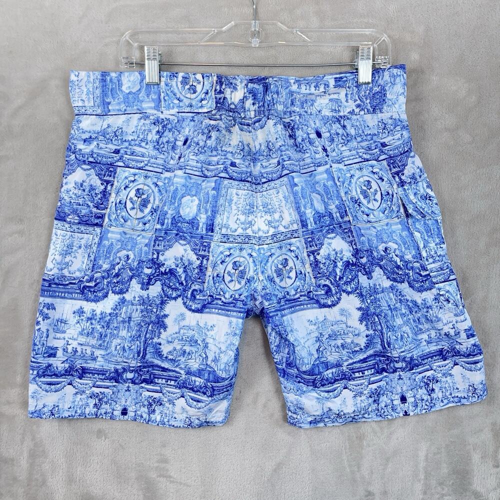 Antica Sartoira Blue Toile Board Swim Shorts Men's M Giacomo Cinque Positano - Picture 2 of 11